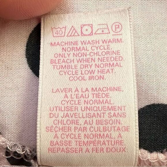 Victoria’s Secret Pink Black Polka Dot Button Down Pajama Top - Picture 10 of 12